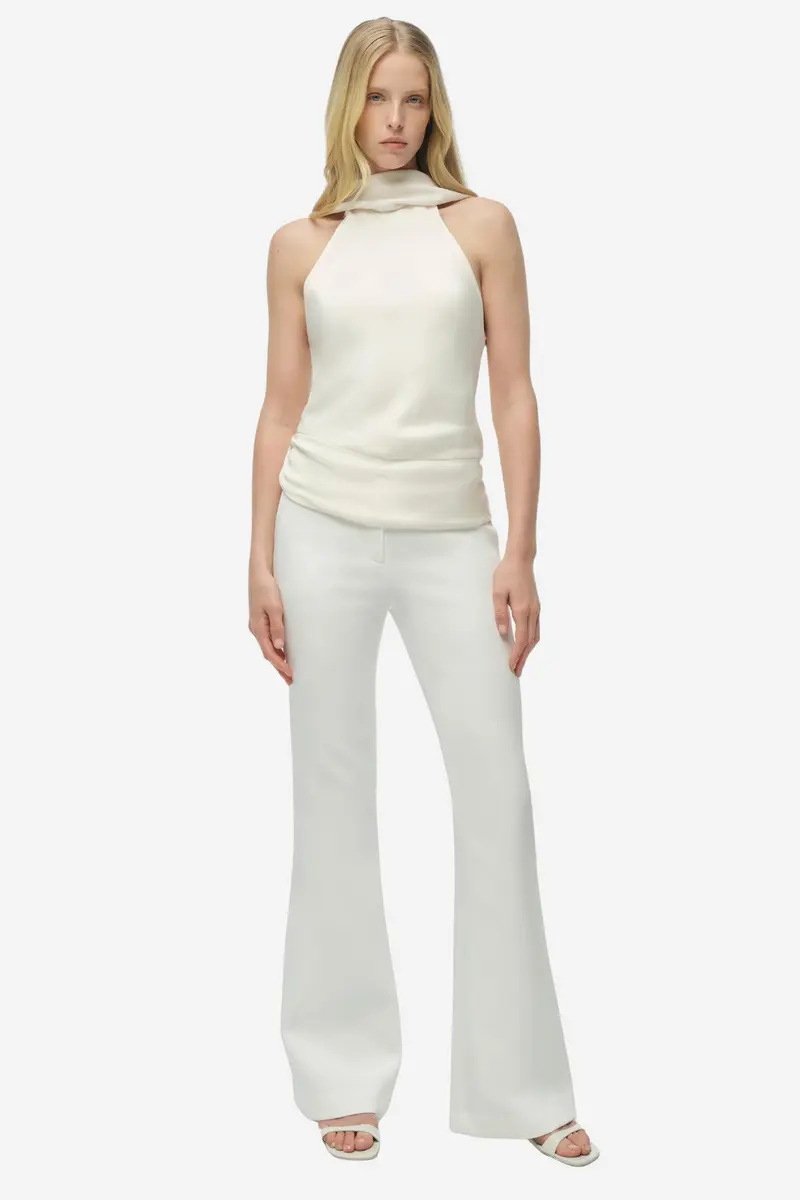 Samira Satin Cape Top Ivory