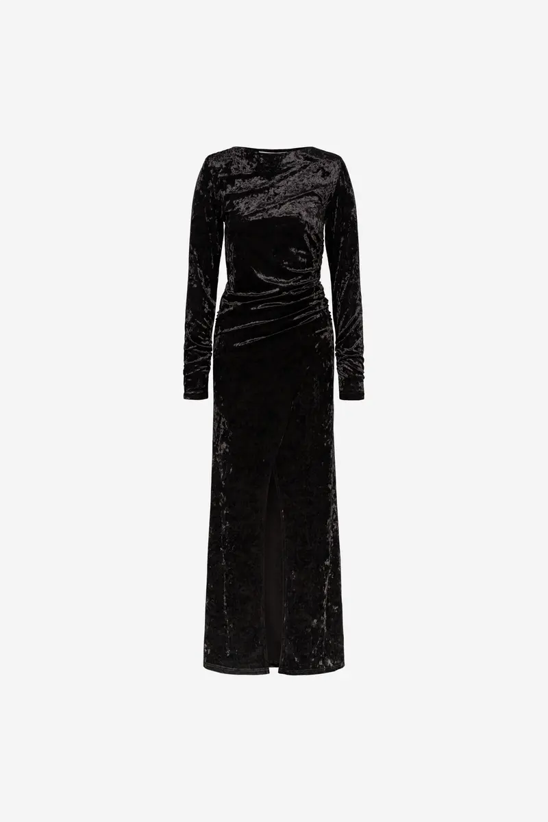 San Dona Dress Velvet Black