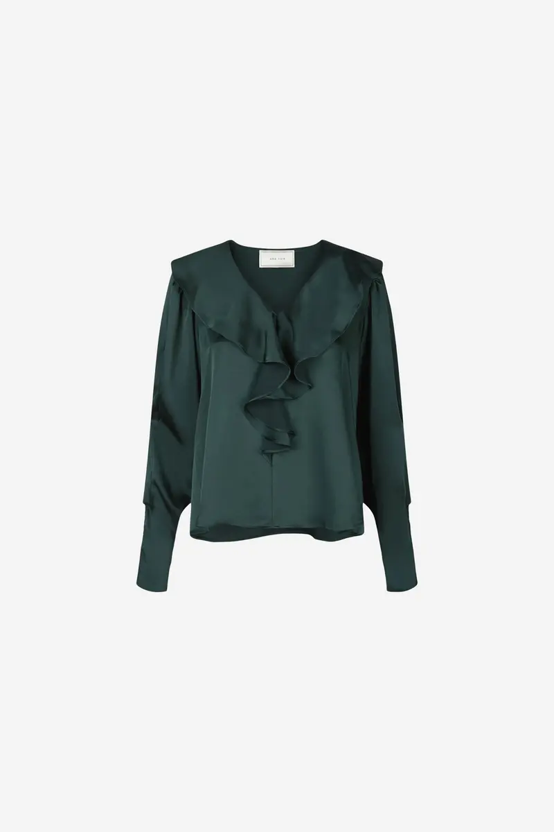 Sandie Sateen Blouse Dark Green