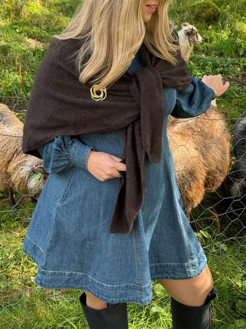 Sanne Poncho - Espresso Brown