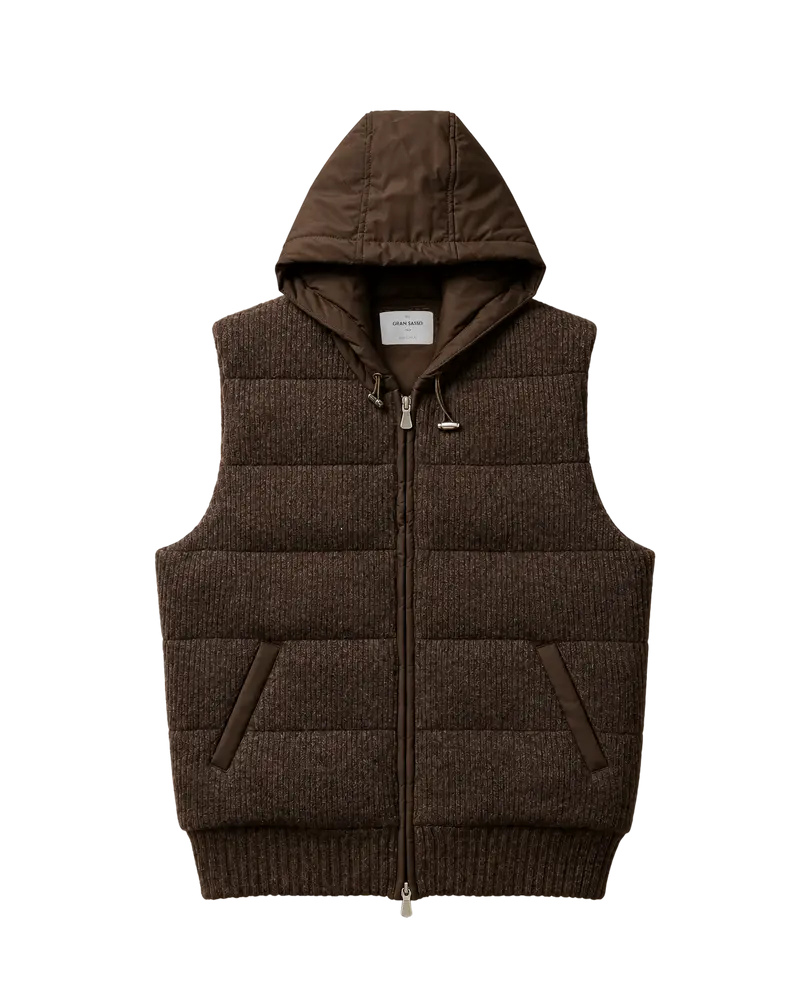 Sartorial Vest with Hood - Brown