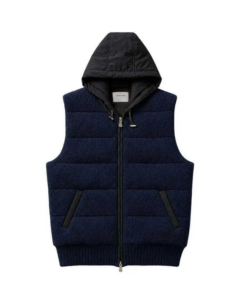 Sartorial Vest with Hood - Dark Blue