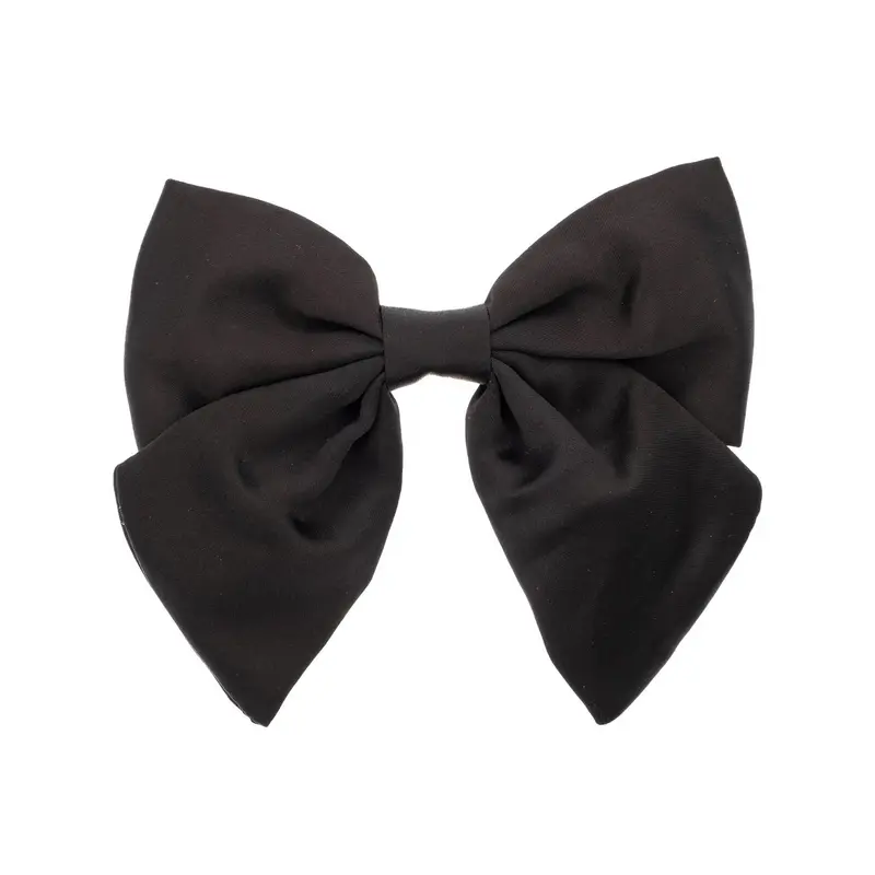 Satin Bow Hair Clip Black