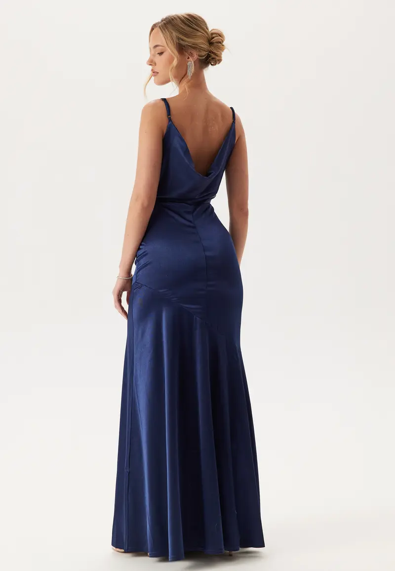 Satin Cowl Neck Maxi Dress