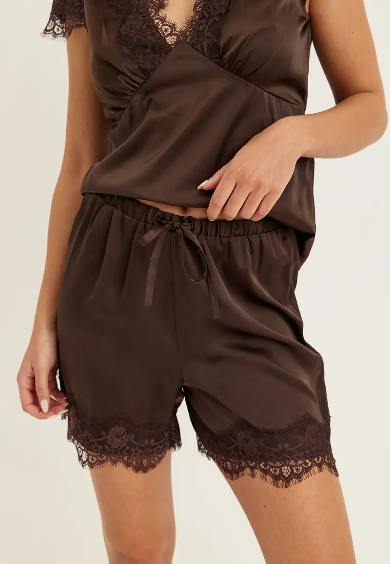 Satin Lace Shorts