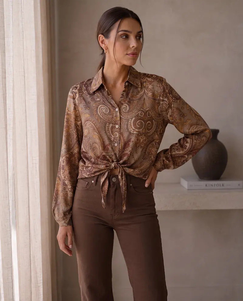 Satin paisley shirt Paisley