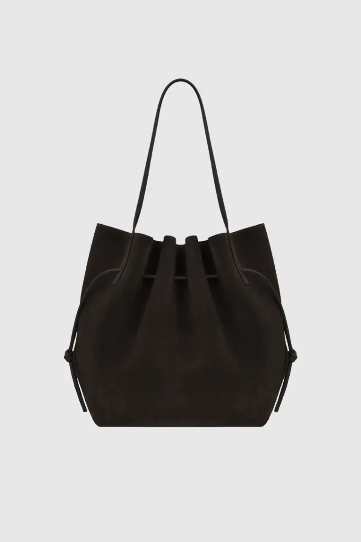 Scallop Tote Suede Ganache