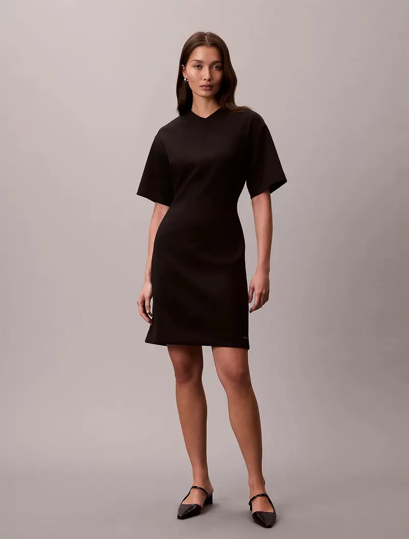 Scuba Above Knee Ss Dress