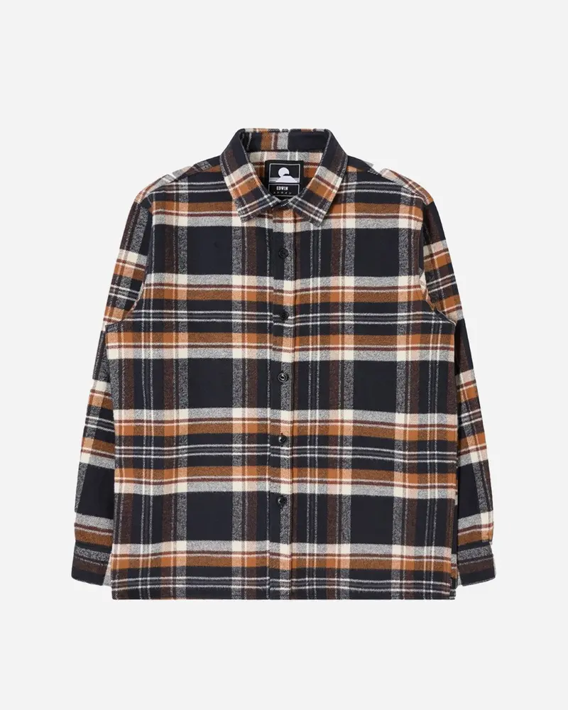 Sebastian Shirt Ls - Navy/Brown