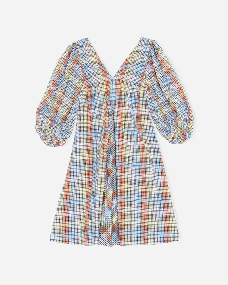 Seersucker Check Dress - Multicolour