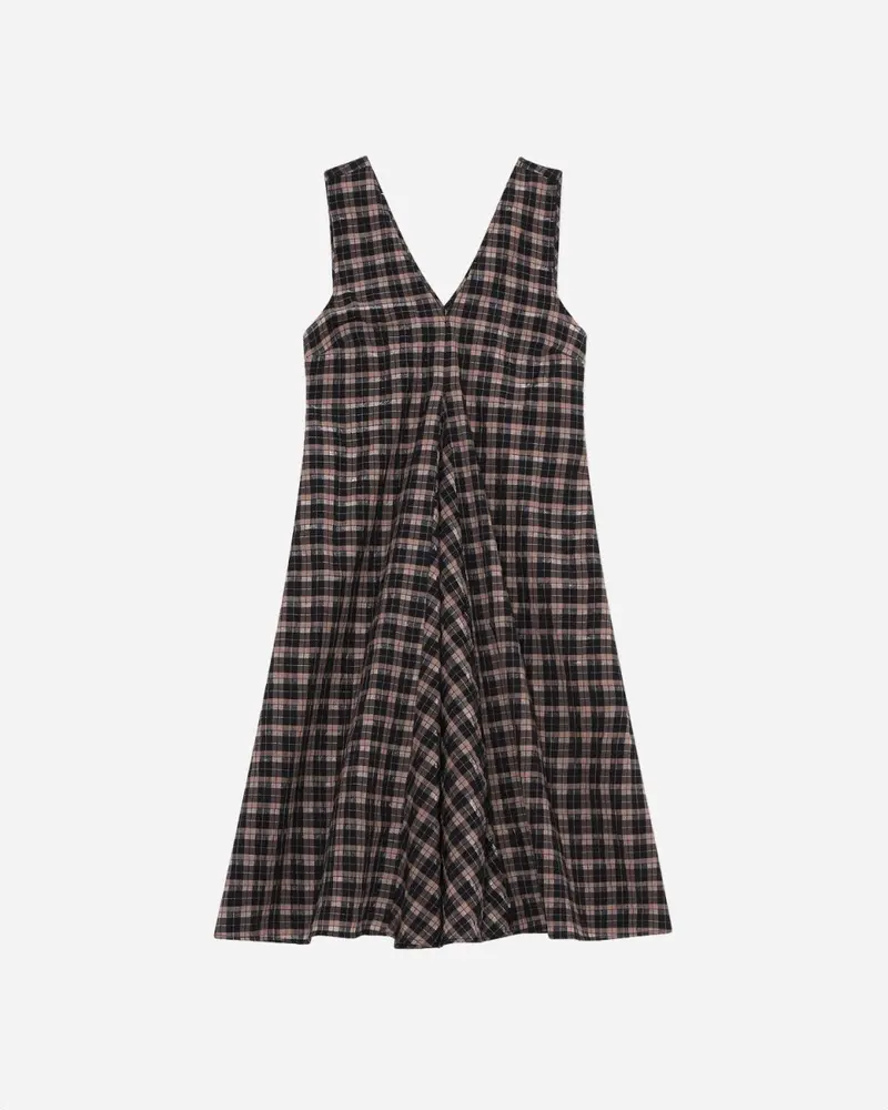 Seersucker Check Midi Dress - Fossil