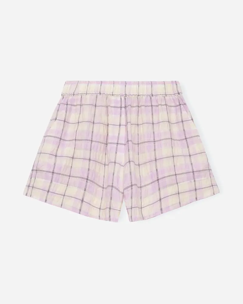Seersucker Check Shorts - Orchid Bloom