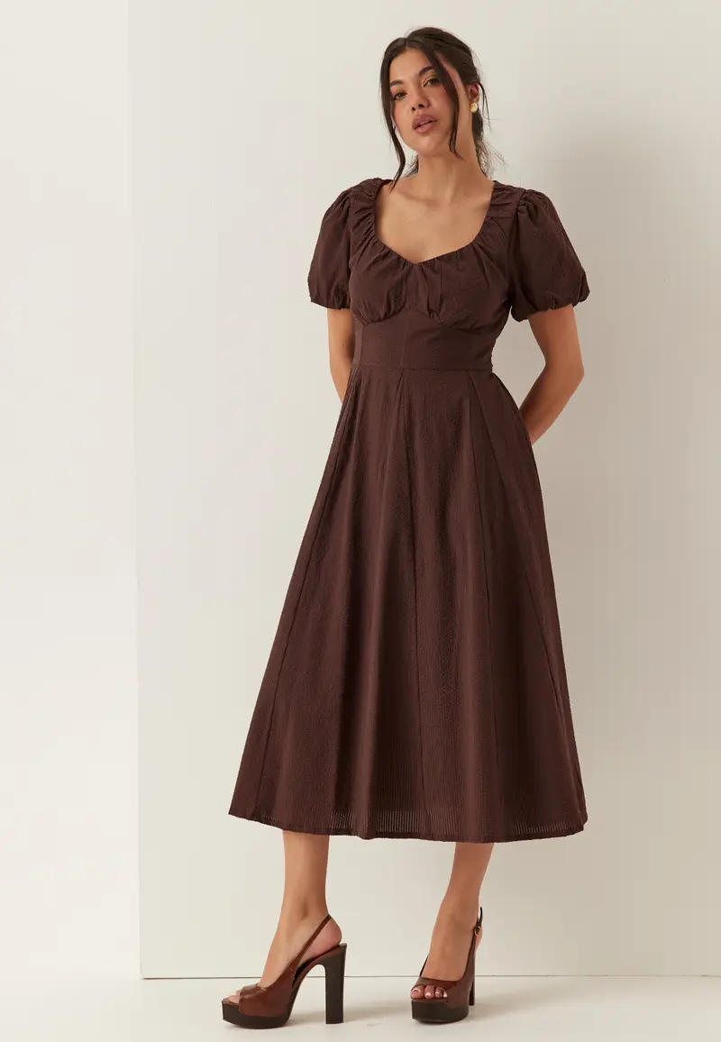 Seersucker Midi Dress
