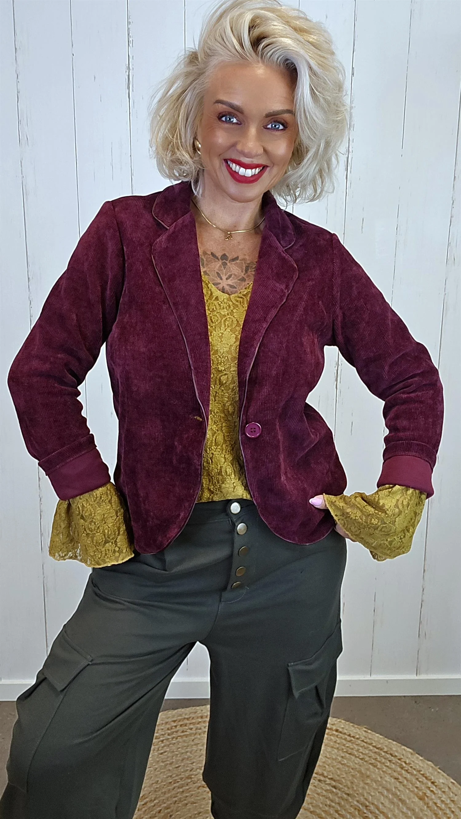 Selma cord blazer bordeaux