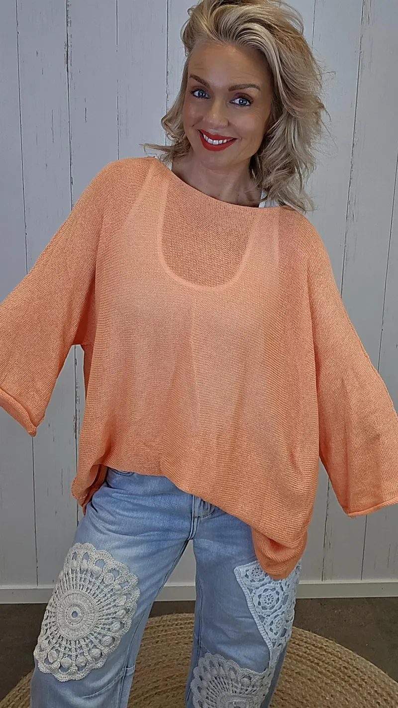 Selma Strikket Bomullstopp orange