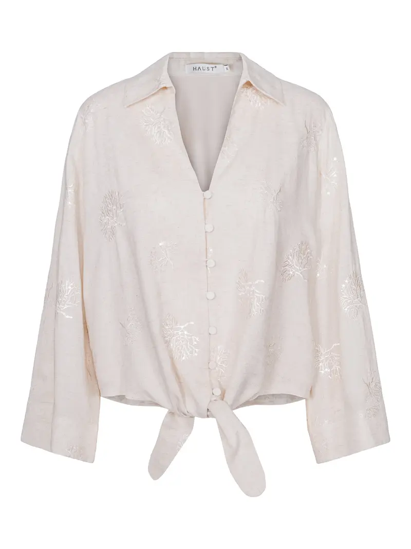 Seq detailed tie shirt Nature