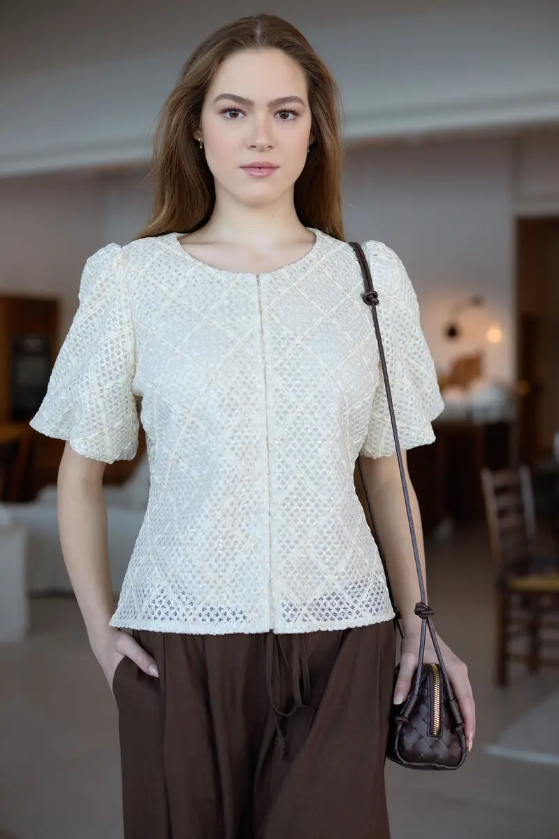 Seq fab blouse Champagne