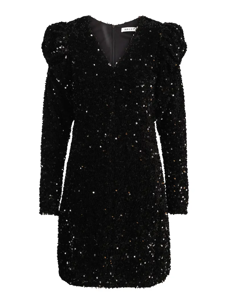 Sequins detailed dress Black