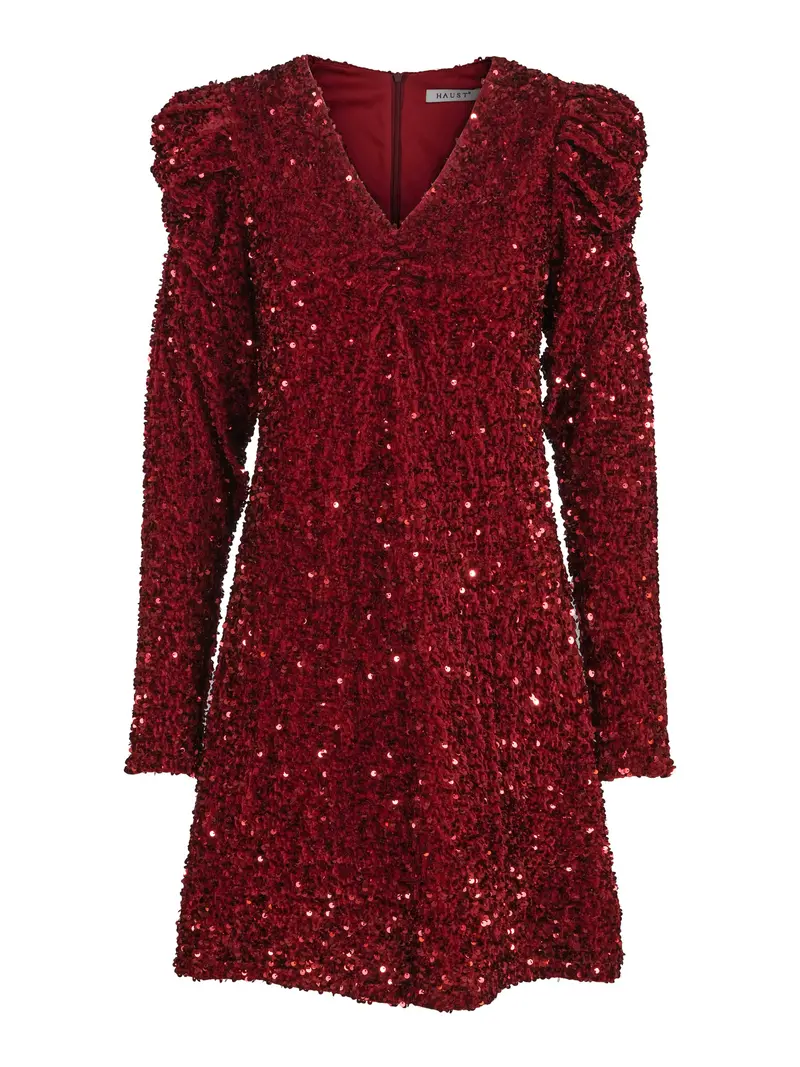 Sequins detailed dress Deep Burgundy