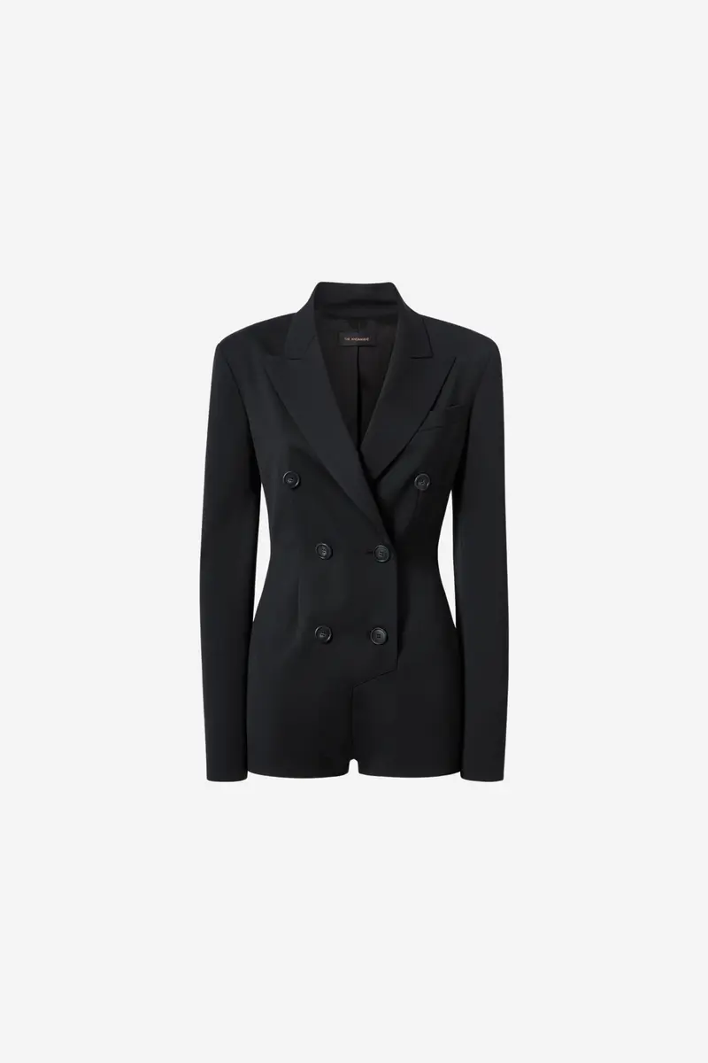 Shannon Double Breast Fitted Playsuit Black