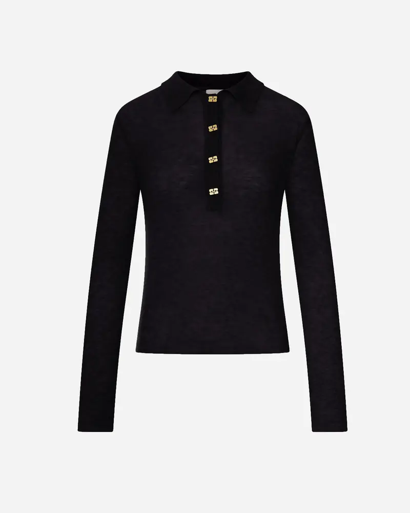 Sheer Wool Ribbed Polo