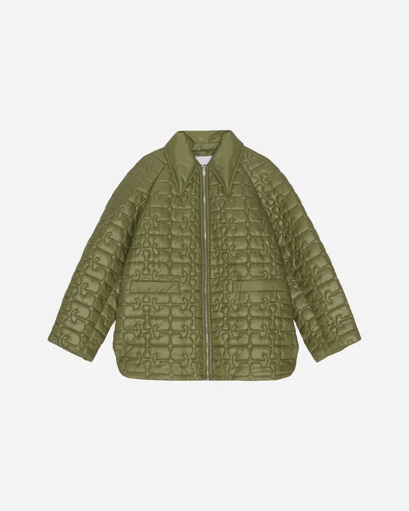 Shiny Quilt Jacket - Spaghnum