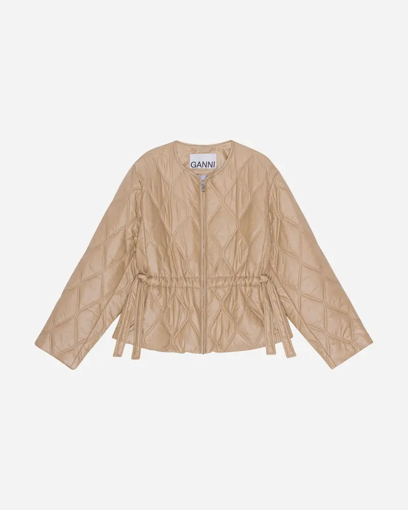 Shiny Quilt Jacket - Tanin