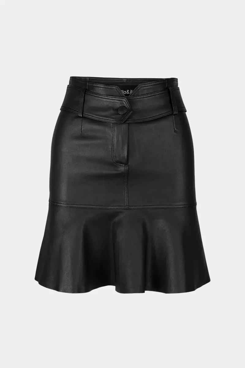 Shiva Leather Skirt Black
