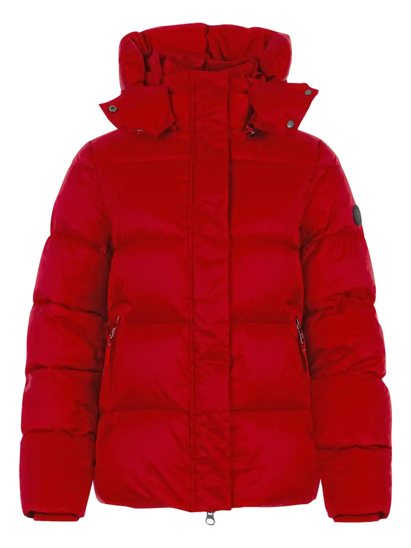 Short hodded puffer jacket Red