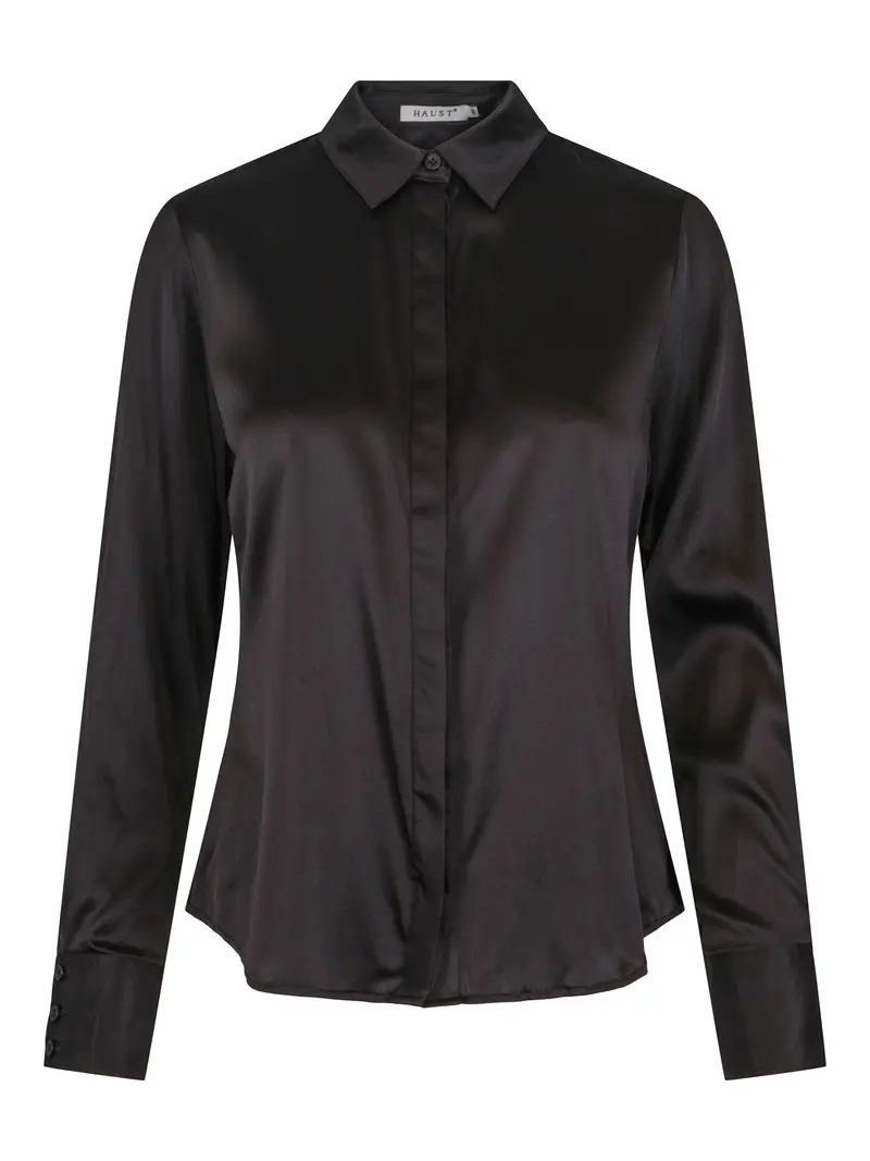 Silk classic shirt Sort
