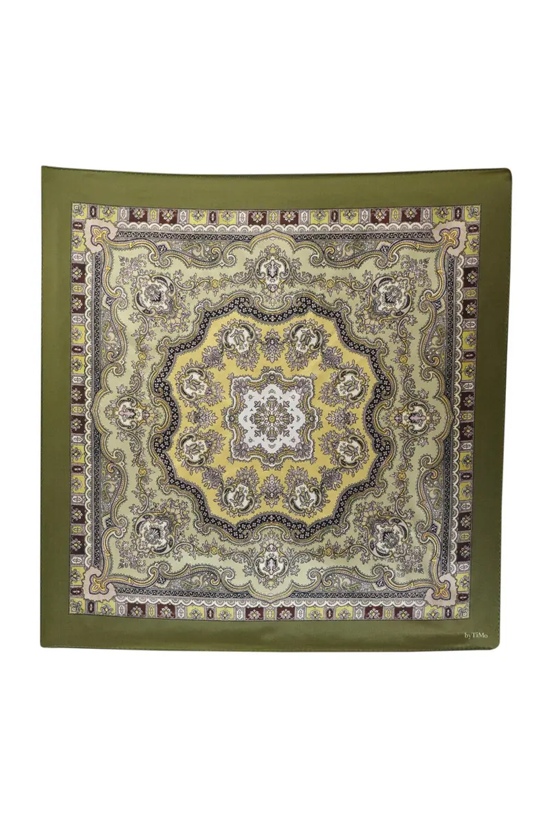 Silk Scarf 60x60 - Forest Paisley