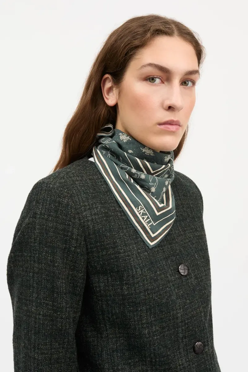 Skall Classic Scarf 55x55 Dark Green/Brown