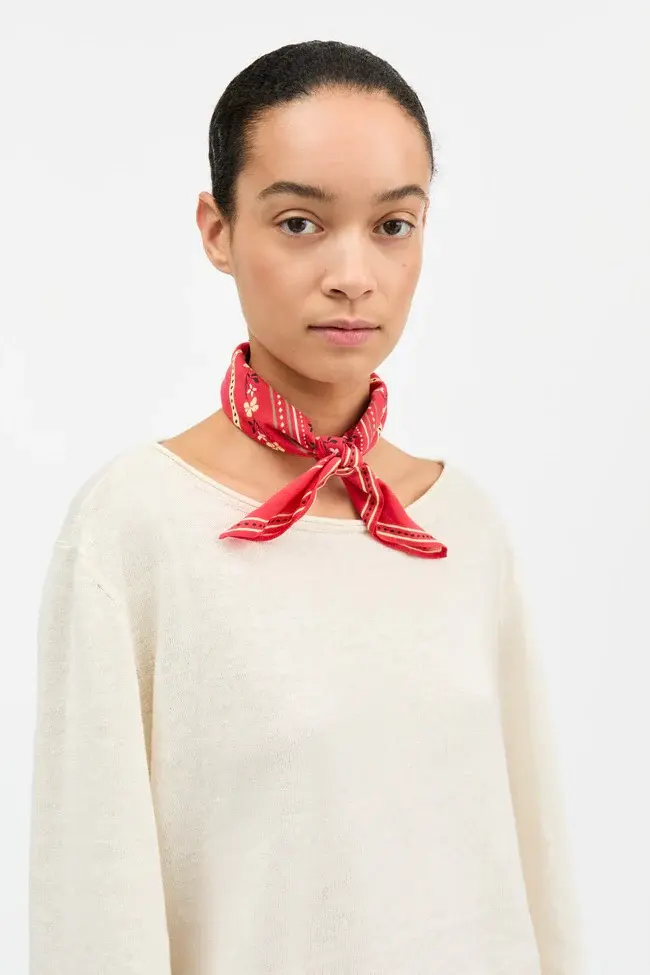 Skall Floral Scarf 55x55 Red