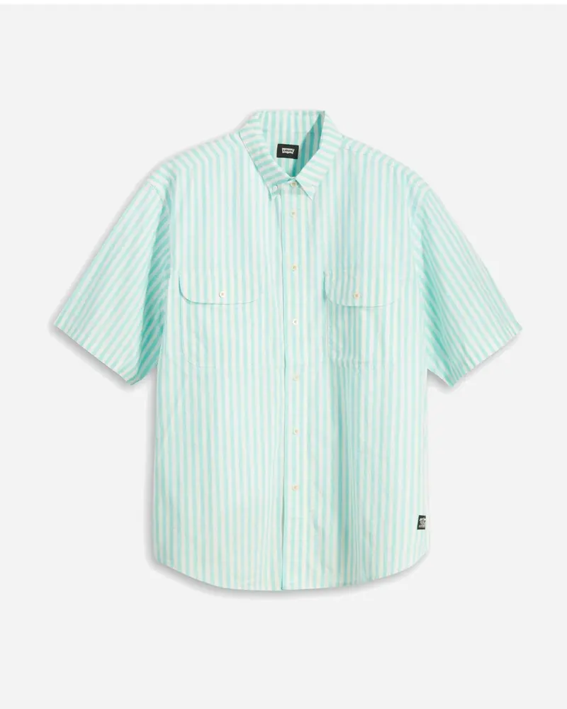 Skate SS Woven Shirt - 90s Blue Stripe