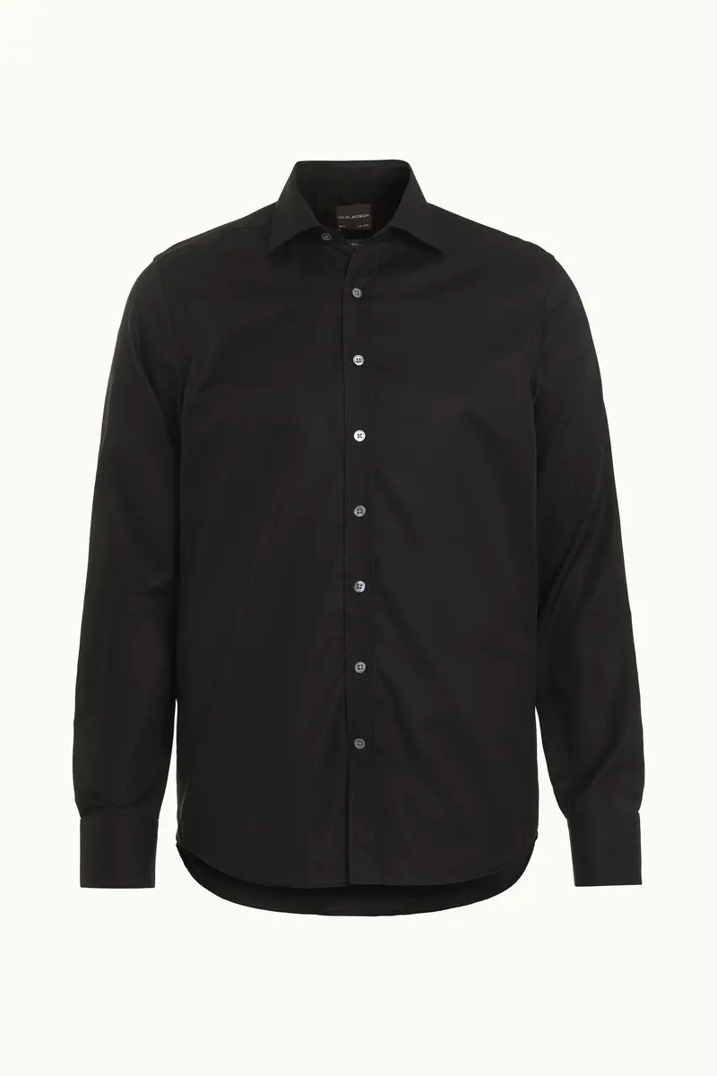 Slim Fit Cut Away Non Iron Twill Black