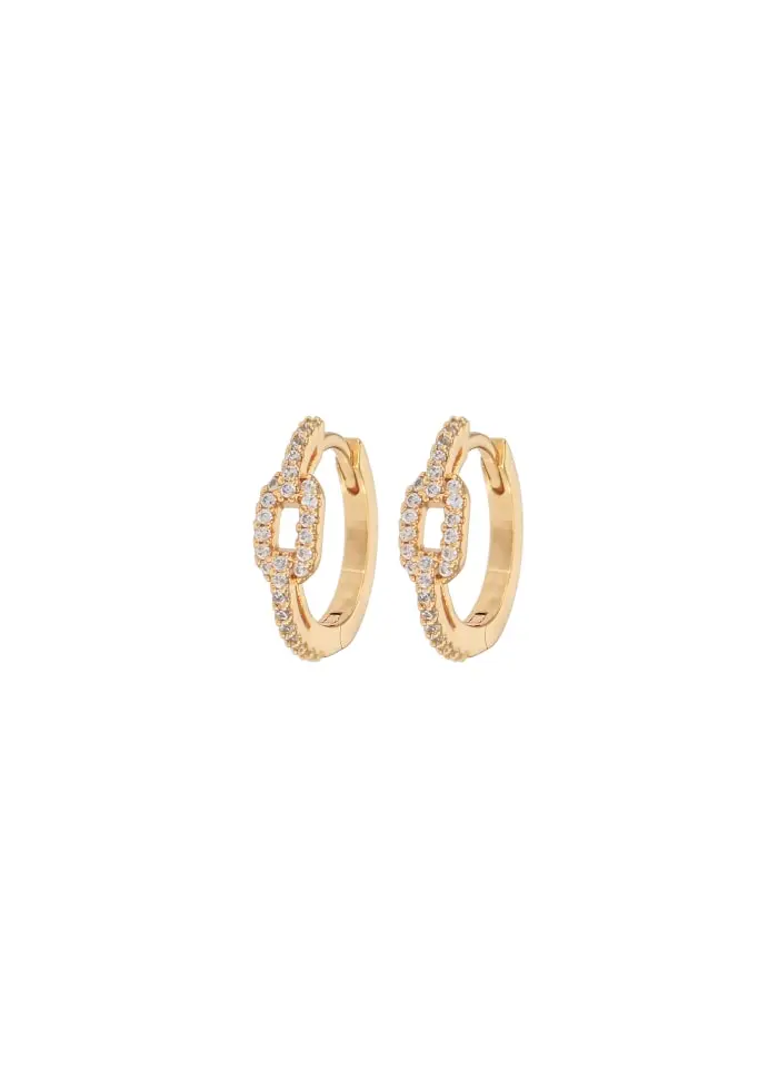 Small Chain Hoops White