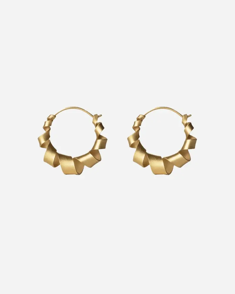 Small Curly Hoop - Gold