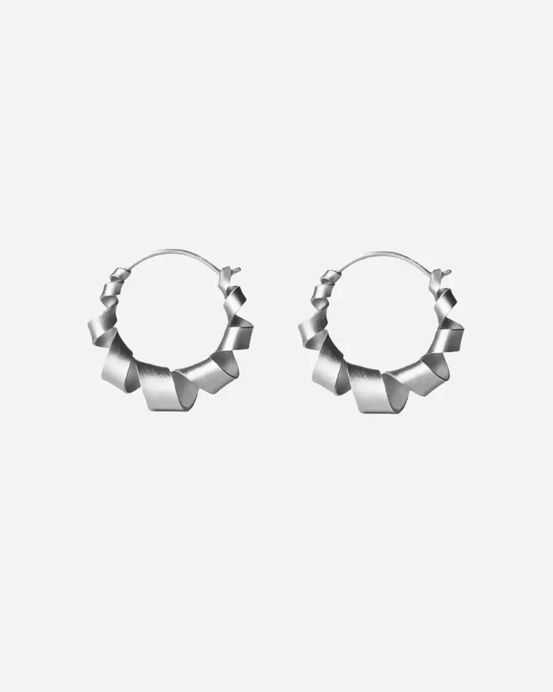 Small Curly Hoop - Silver