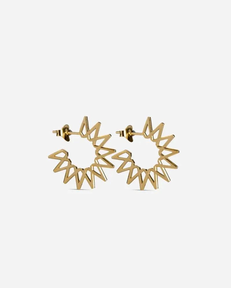 Small Sun Earring - Forgyldt Sølv
