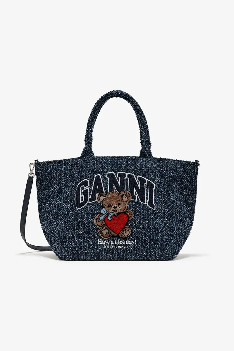 Small Trapeze Shopper Bear Tweed Denim