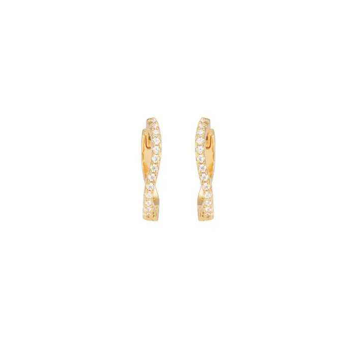 Small Wavy Hoops White
