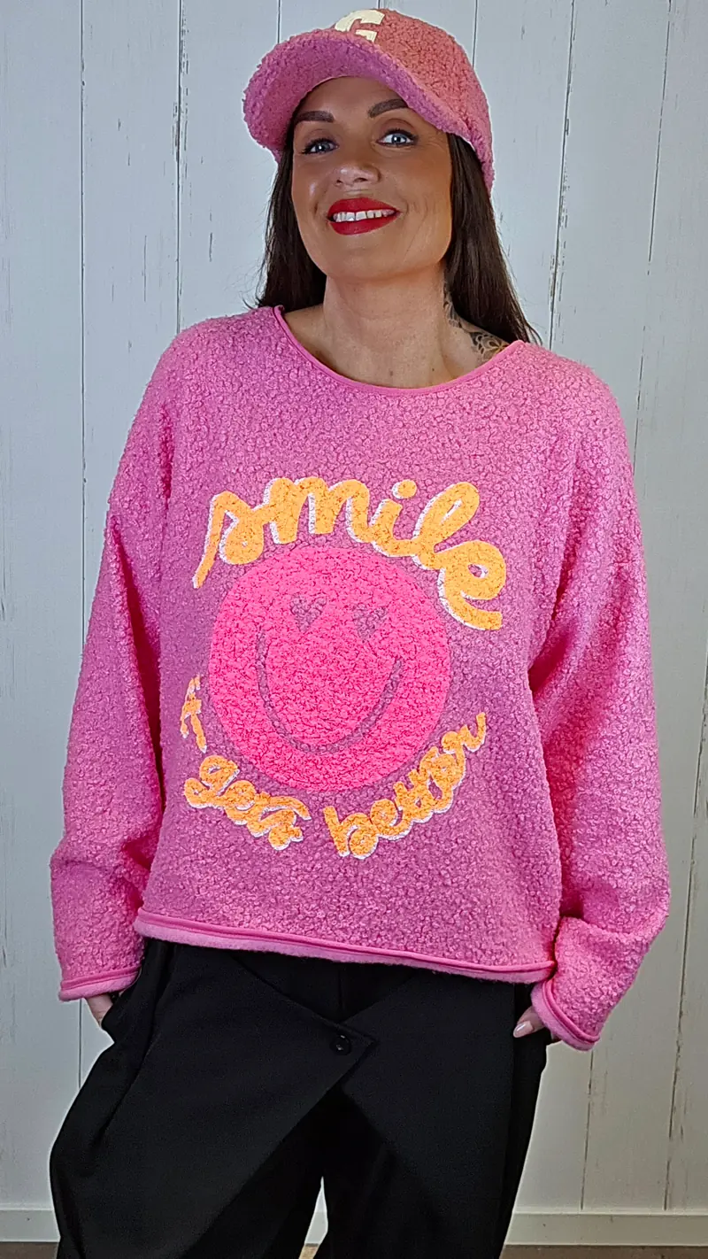Smile genser rosa