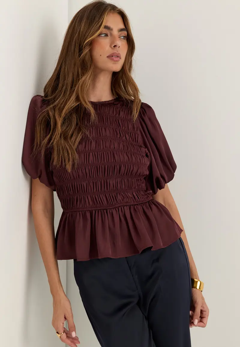 Smock Satin Blouse