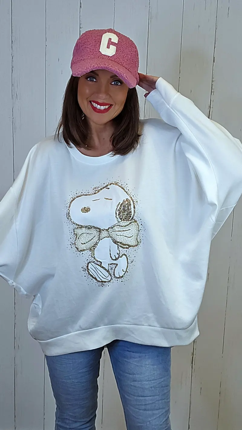 Snoopy genser creme