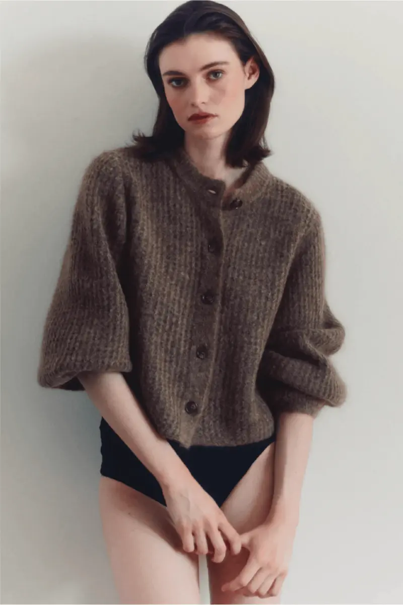 Sofia Mohair Cardigan Chocolate