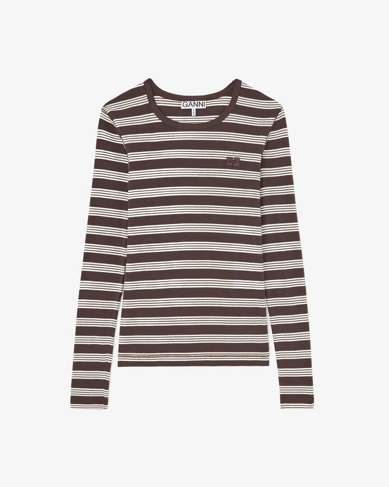 Soft Cotton Rib Longsleeve Top Stripe