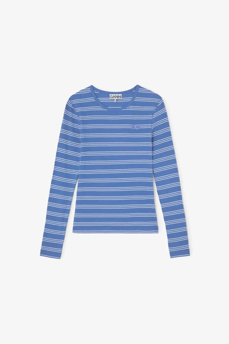 Soft Cotton Rib Stripe Long Sleeve