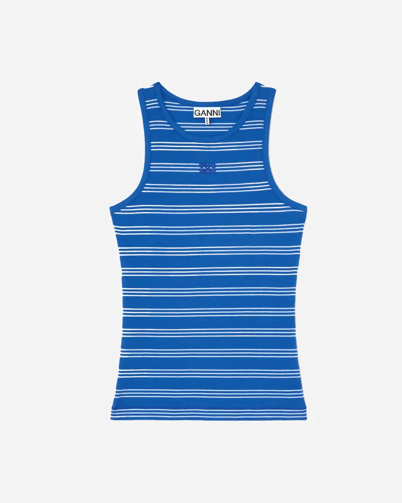 Soft cotton rib stripe tank