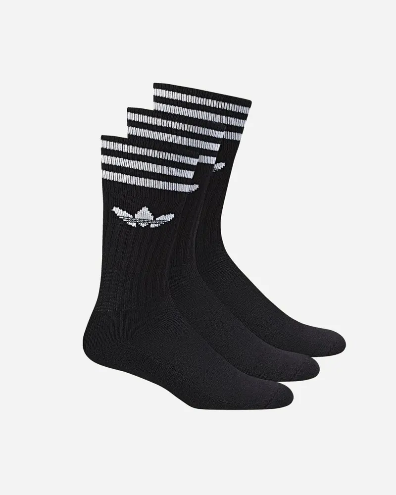 Solid Crew Socks - Black/White