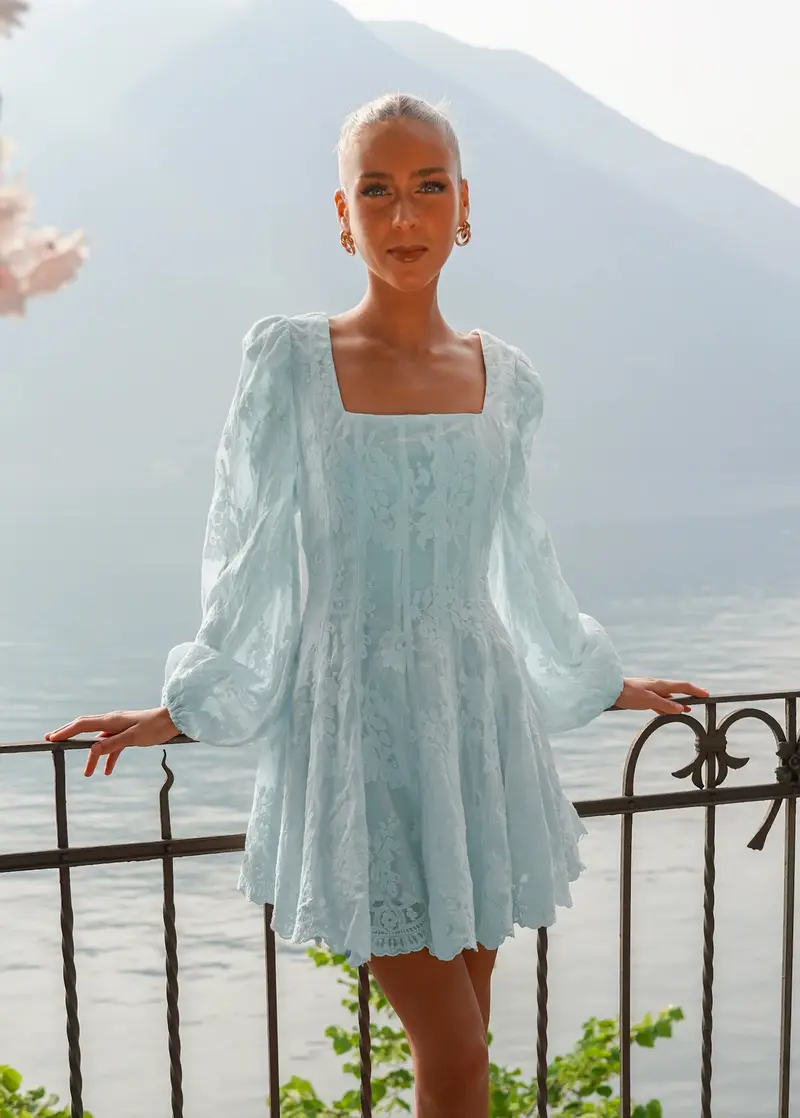 Sophie Lace Dress Baby Blue